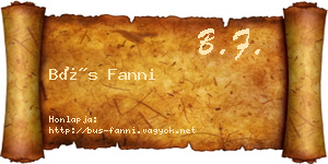 Bús Fanni névjegykártya